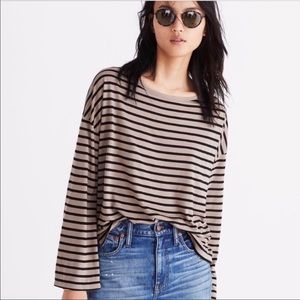 Madewell Libretto Stripe Wide Sleeve Top Tee M